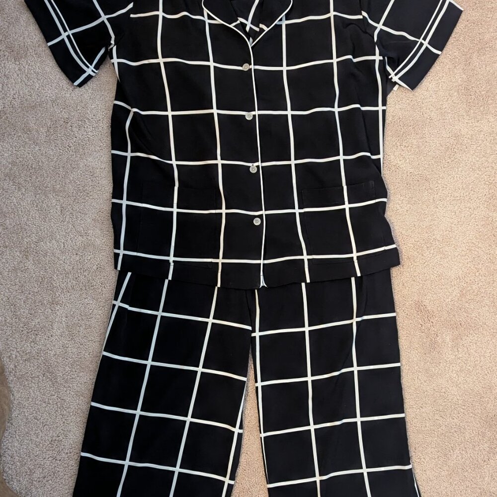 NWT - Natori 2 pc set Windowpane Pajamas - L